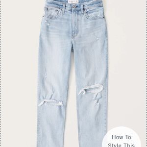 Abercrombie High Rise Mom Jeans in light wash